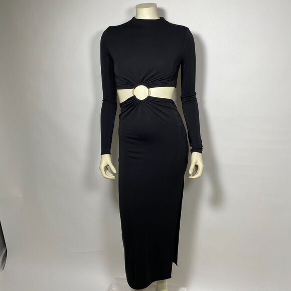 GAP x CULT GAIA Black Jersey Cut-out Maxi Dress - Picture 2 of 9